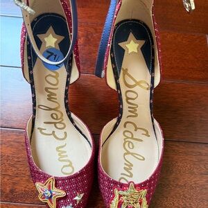 Sam Edelman Red and Blue Star Heels